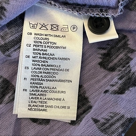 H&M Purple Leopard Short Sleeve Tunic Top With Sash Size 4 - Picture 5 of 6